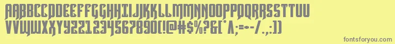 Hawkmoonexpand Font – Gray Fonts on Yellow Background