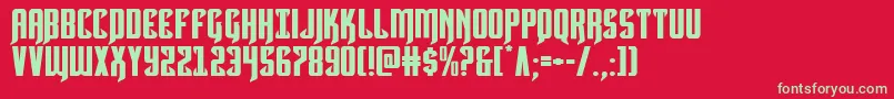 Hawkmoonexpand Font – Green Fonts on Red Background