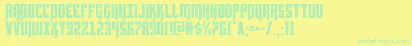 Hawkmoonexpand Font – Green Fonts on Yellow Background