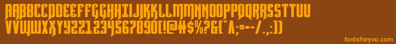 Hawkmoonexpand Font – Orange Fonts on Brown Background
