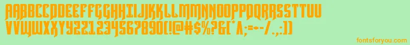 Hawkmoonexpand Font – Orange Fonts on Green Background