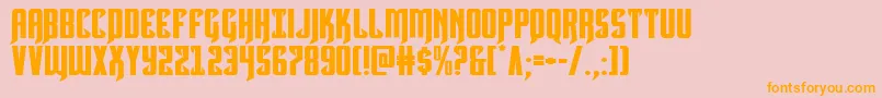 Hawkmoonexpand-Schriftart – Orangefarbene Schriften auf rosa Hintergrund