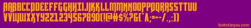 Hawkmoonexpand Font – Orange Fonts on Purple Background