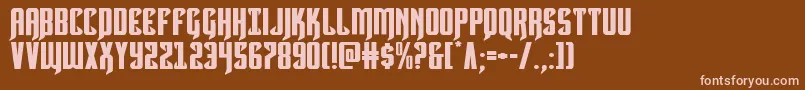 Hawkmoonexpand Font – Pink Fonts on Brown Background