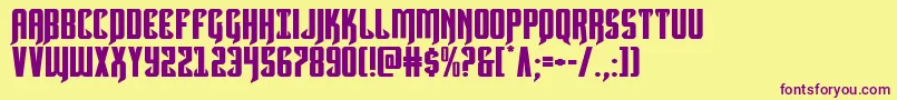 Hawkmoonexpand Font – Purple Fonts on Yellow Background