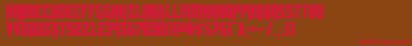 Hawkmoonexpand-Schriftart – Rote Schriften auf braunem Hintergrund