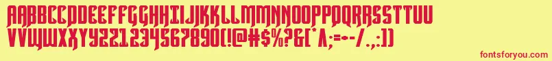 Hawkmoonexpand Font – Red Fonts on Yellow Background