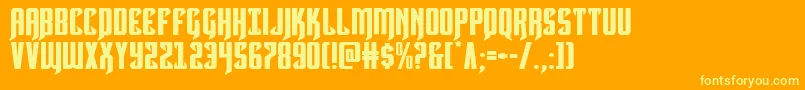 Hawkmoonexpand Font – Yellow Fonts on Orange Background