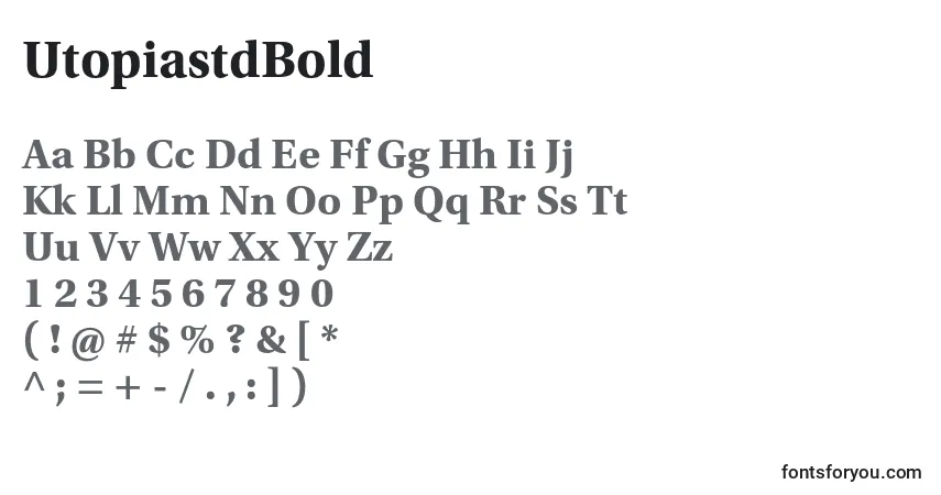 Шрифт UtopiastdBold – алфавит, цифры, специальные символы
