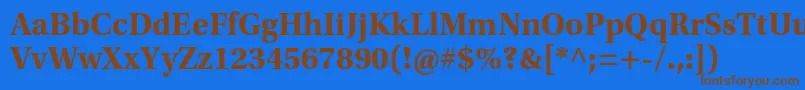 フォントUtopiastdBold – 茶色の文字が青い背景にあります。