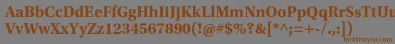 フォントUtopiastdBold – 茶色の文字が灰色の背景にあります。
