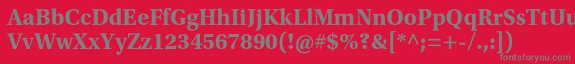 フォントUtopiastdBold – 赤い背景に灰色の文字