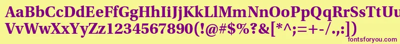 UtopiastdBold Font – Purple Fonts on Yellow Background