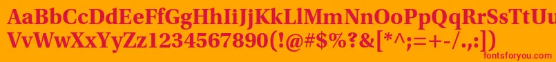 UtopiastdBold-Schriftart – Rote Schriften auf orangefarbenem Hintergrund