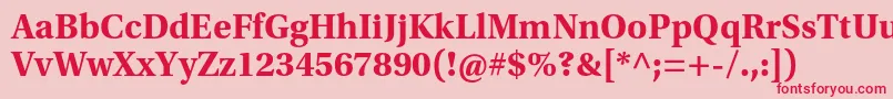フォントUtopiastdBold – ピンクの背景に赤い文字