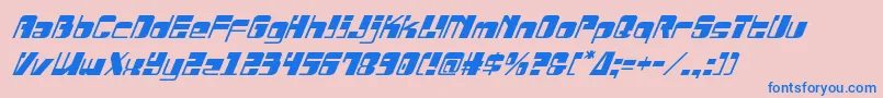 フォントDrosselmeyerital – ピンクの背景に青い文字