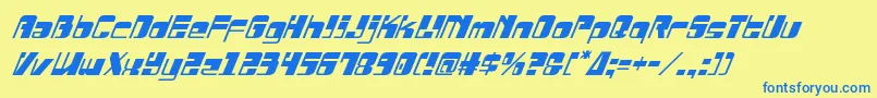 Drosselmeyerital Font – Blue Fonts on Yellow Background