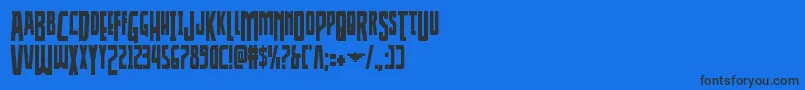Шрифт Thunderhawkdropcond – чёрные шрифты на синем фоне