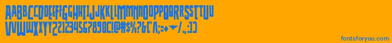 フォントThunderhawkdropcond – オレンジの背景に青い文字