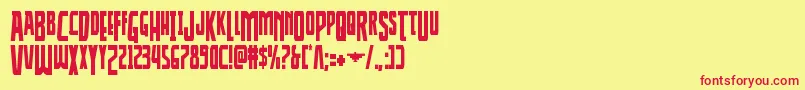 Thunderhawkdropcond Font – Red Fonts on Yellow Background