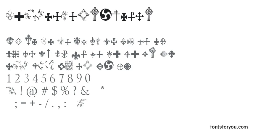 A fonte Crucifixsymbols – alfabeto, números, caracteres especiais