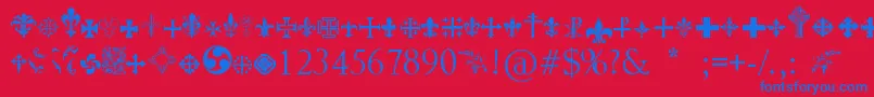 Crucifixsymbols Font – Blue Fonts on Red Background
