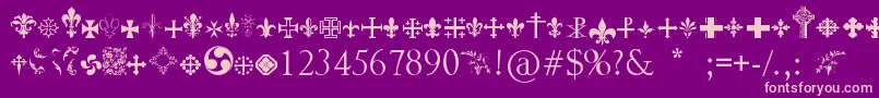 Crucifixsymbols Font – Pink Fonts on Purple Background