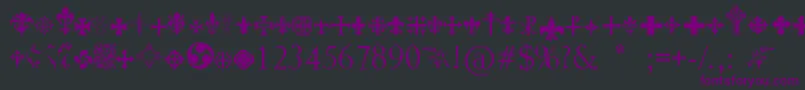 Шрифт Crucifixsymbols – фиолетовые шрифты на чёрном фоне