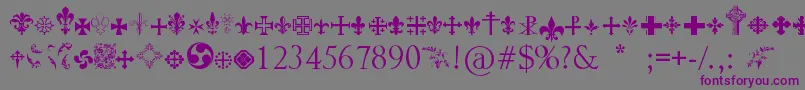 Crucifixsymbols Font – Purple Fonts on Gray Background