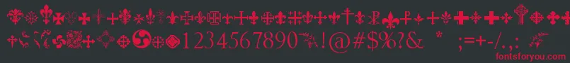 Crucifixsymbols Font – Red Fonts on Black Background