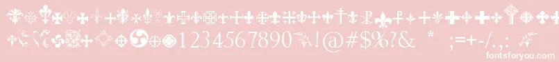 Crucifixsymbols Font – White Fonts on Pink Background