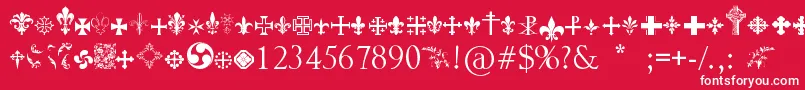 Crucifixsymbols Font – White Fonts on Red Background