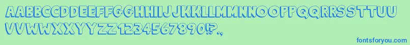 Więcej informacji o czcionce KingOfTheHill Czcionka KingOfTheHill – niebieskie czcionki na zielonym tle