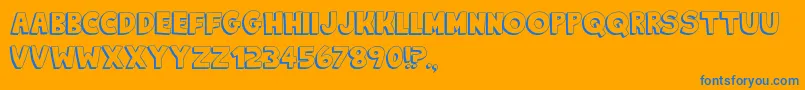 フォントKingOfTheHill – オレンジの背景に青い文字