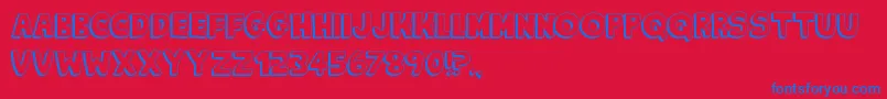 KingOfTheHill-Schriftart – Blaue Schriften auf rotem Hintergrund
