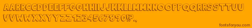 Fonte KingOfTheHill – fontes marrons em um fundo laranja