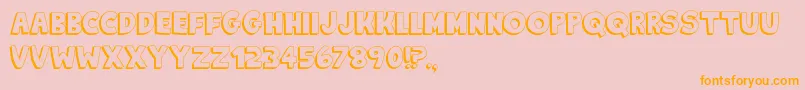KingOfTheHill-fontti – oranssit fontit vaaleanpunaisella taustalla