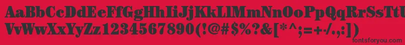 CenturystdUltracondensed Font – Black Fonts on Red Background