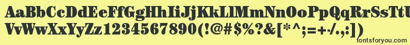 CenturystdUltracondensed Font – Black Fonts on Yellow Background