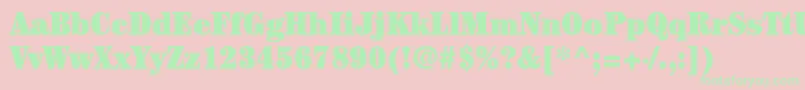 CenturystdUltracondensed Font – Green Fonts on Pink Background