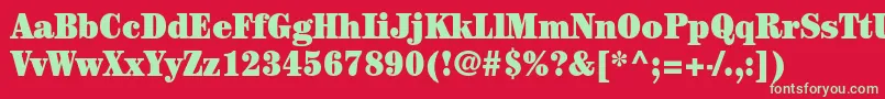 CenturystdUltracondensed Font – Green Fonts on Red Background