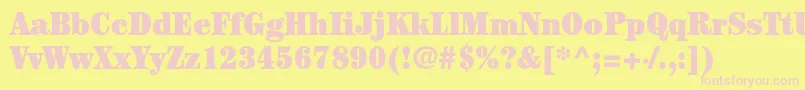 CenturystdUltracondensed Font – Pink Fonts on Yellow Background