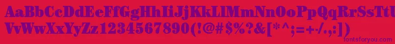 CenturystdUltracondensed Font – Purple Fonts on Red Background