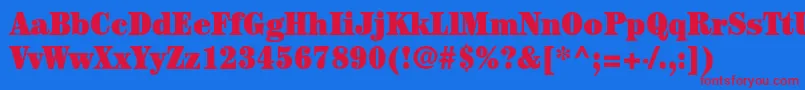 CenturystdUltracondensed Font – Red Fonts on Blue Background