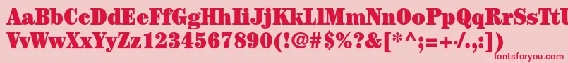 CenturystdUltracondensed Font – Red Fonts on Pink Background