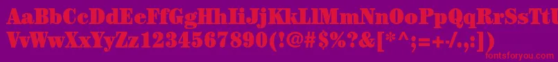 CenturystdUltracondensed Font – Red Fonts on Purple Background