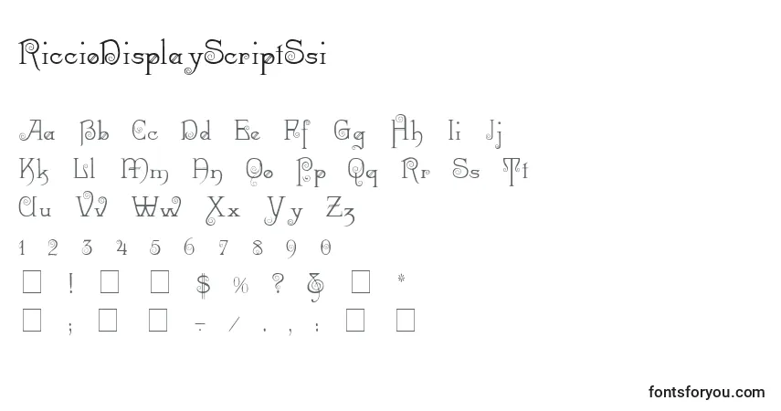 Шрифт RiccioDisplayScriptSsi – алфавит, цифры, специальные символы