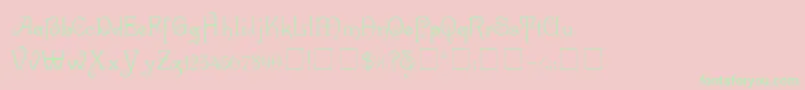 RiccioDisplayScriptSsi-Schriftart – Grüne Schriften auf rosa Hintergrund