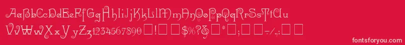 RiccioDisplayScriptSsi Font – Pink Fonts on Red Background