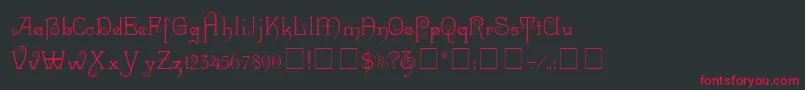 RiccioDisplayScriptSsi Font – Red Fonts on Black Background